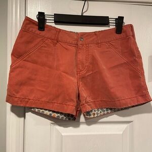 Horny Toad Size 2 Coral Mid Rise Soft Zip Up Snap Outdoor Hiking Shorts